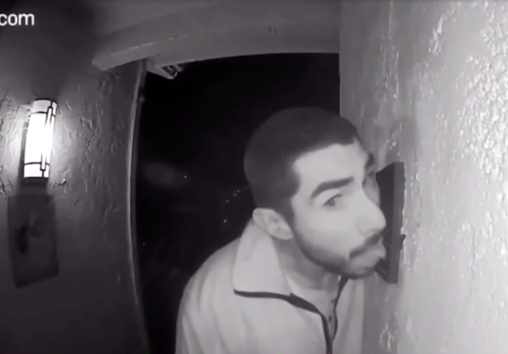 Security footage captures a prowler licking a doorbell for three hours straight 5c34ebcb2300005d003d8bc3