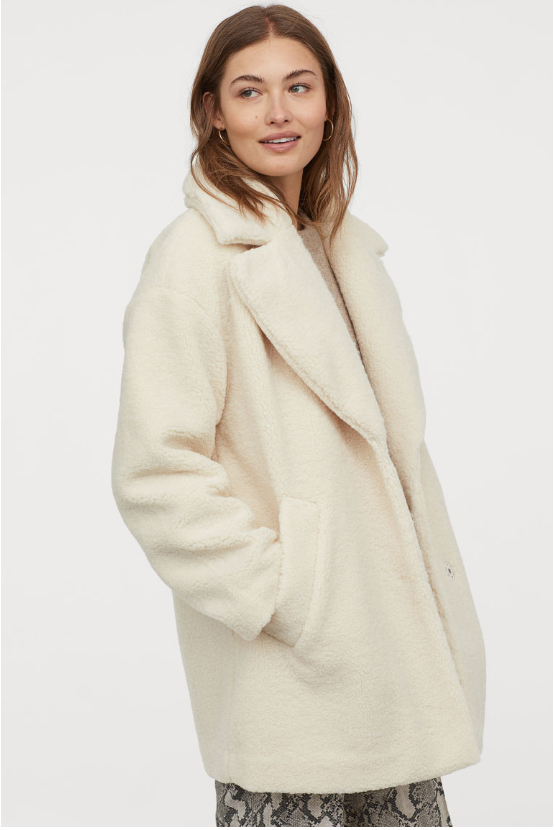 J crew color on sale block teddy coat