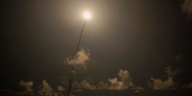 This photo released by the European Space Agency (ESA) and taken Wednesday, July 30, 2014, shows the liftoff of the Ariane 5 launcher from Europe' spaceport in Kourou, French Guiana, carrying ESA's last Automated Transfer Vehicle to the International Space Station. Arianespace launched a rocket from French Guiana carrying a robotic cargo ship to deliver provisions to the International Space Station. The unmanned