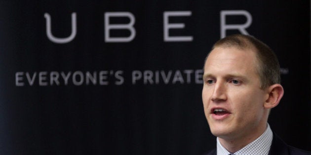 Allen Penn, head of Asia at Uber Technologies Inc., speaks during a news conference in Tokyo, Japan, on Monday, March 3, 2014. Uber Technologies, a taxi technology startup backed by Google Inc. and Amazon Chief Executive Officer Jeff Bezos, will begin services in Tokyo today, enabling non-Japanese speakers to arrange rides at the touch of a smartphone button. Photographer: Junko Kimura-Matsumoto/Bloomberg via Getty Images