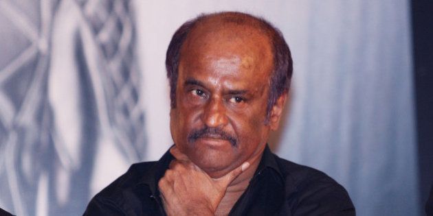 MUMBAI, INDIA ï¿½ AUGUST 14: Rajinikanth during the music launch of the film 'Robot' in Mumbai on August 14, 2010. (Photo by Yogen Shah/India Today Group/Getty Images)