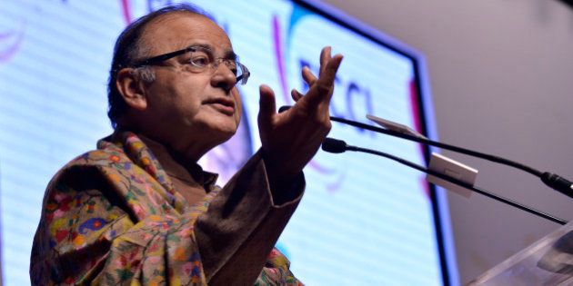 NEW DELHI, INDIA DECEMBER 20: Finance Minister Arun Jaitley addresses the inaugural session of FICCI's 87th Annual General Meeting in New Delhi.(Photo by Ramesh Sharma/India Today Group/Getty Images)