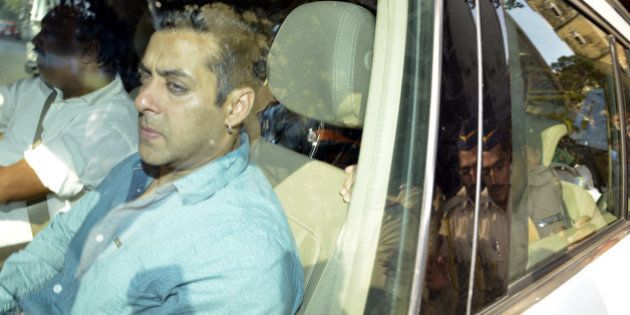MUMBAI, INDIA DECEMBER 03 : Salman Khan in Mumbai session court for his hearing in hit and run case.(Photo by Milind Shelte/India Today Group/Getty Images)