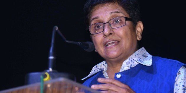 Former Indian police officer and social activist, Kiran Bedi addresses students after the launch of her book 'Kiran Bedi, Making of the Top Cop' at a college in Amritsar on November 19, 2014. Bedi has launched her story as told by Reeta Peshawaria Menon and edited by Amrita Bahl. AFP PHOTO/NARINDER NANU. (Photo credit should read NARINDER NANU/AFP/Getty Images)