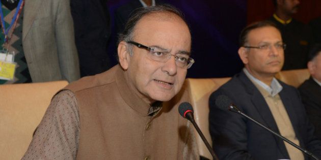 NEW DELHI, INDIA DECEMBER 26: Union Finance Minister Arun Jaitley holds a Pre Budget meeting with the State Finance Ministers in New Delhi.(Photo by Praveen Negi/India Today Group/Getty Images)