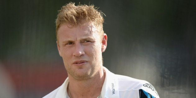 BRISBANE, AUSTRALIA - JANUARY 18: Former England cricketer Andrew Flintoff during a nets session at The Gabba on January 18, 2015 in Brisbane, Australia. (Photo by Gareth Copley/Getty Images)
