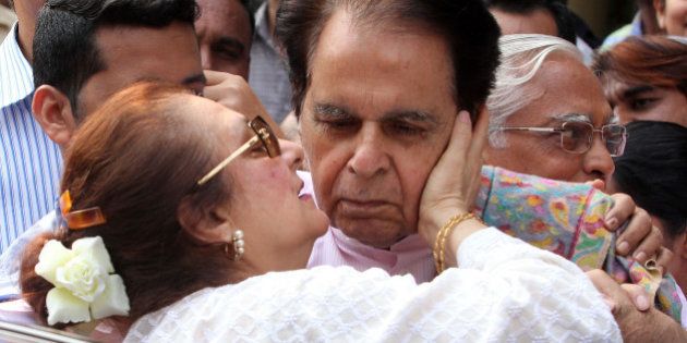 MUMBAI, INDIA DECEMBER 10: Actor Dilip Kumar after getting discharge from Lilawati Hospital in Mumbai.(Photo by Milind Shelte/India Today Group/Getty Images)
