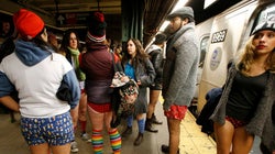 No Pants Subway Ride: Women Dare To Bare, Men Hide in