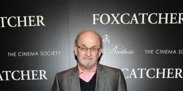 NEW YORK, NY - NOVEMBER 11: Salman Rushdie attends Sony Pictures Classics screening of 'Foxcatcher' hosted by Details, Brooks Brothers & Patron with The Cinema Society at Museum of Modern Art on November 11, 2014 in New York City. (Photo by Monica Schipper/FilmMagic)