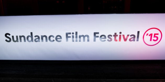 A Sundance Film Festival sign is seen on Main Street on Wednesday, Jan. 28, 2015, in Park City, Utah. (Photo by Scott Roth/Invision/AP)