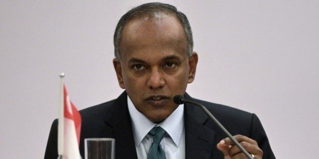 Singapore Foreign Minister and Minister for Law K. Shanmugam speaks at a joint press conference at the foreign ministry building during the eighth meeting of the Singapore-Australia Joint Ministerial Committee (SAJMC) held in Singapore on August 22, 2014. Officials from Singapore and Australia on August 22 said the two countries will enhance bilateral intelligence sharing to combat the growing threat posed by returning jihadist foreign fighters in Syria. AFP PHOTO/ROSLAN RAHMAN (Photo credit should read ROSLAN RAHMAN/AFP/Getty Images)