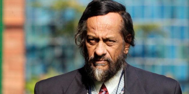 Chairman of the Intergovernmental Panel on Climate Change Rajendra Pachauri, arrives for a press conference in New Delhi, India, Wednesday, Dec. 23, 2009. The emergence of China, India, South Africa and Brazil as a grouping was the most significant political outcome of the Copenhagen climate conference, Pachauri said Wednesday. (AP Photo/Gurinder Osan)