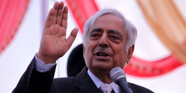 Mufti Mohammad Sayeed former chief minister of Jammu and Kashmir and patron of Kashmir's main opposition political party the Jammu and Kashmir People's Democratic Party (PDP) delivers a speech during a rally in Jammu on November 28, 2011. India has an estimated 500,000 troops in Kashmir, which is split into Indian- and Pakistani-administered parts. There has been a separatist insurgency in the Indian zone for 20 years that has left thousands dead so far. AFP PHOTO/STR (Photo credit should read STRDEL/AFP/Getty Images)