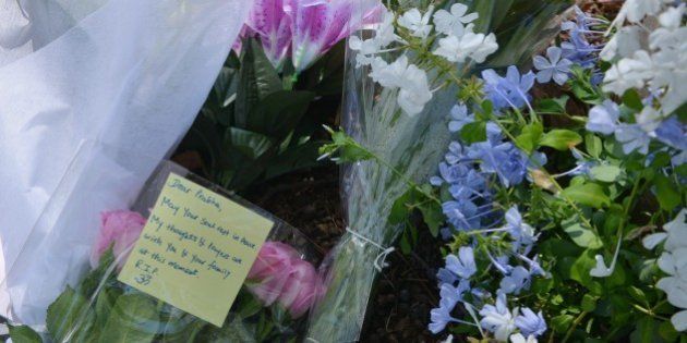 Flowers are laid in a Sydney park on March 9, 2015, on the spot where a mother from India, IT professional Prabha Arun Kumar, 41, was stabbed to death during a brutal attack while speaking by phone to her distraught husband in India, according to reports. Kumar was knifed as she took a shortcut home through Parramatta Park in the city's west at around 9.30pm on the night of March 7. AFP PHOTO / Peter PARKS (Photo credit should read PETER PARKS/AFP/Getty Images)