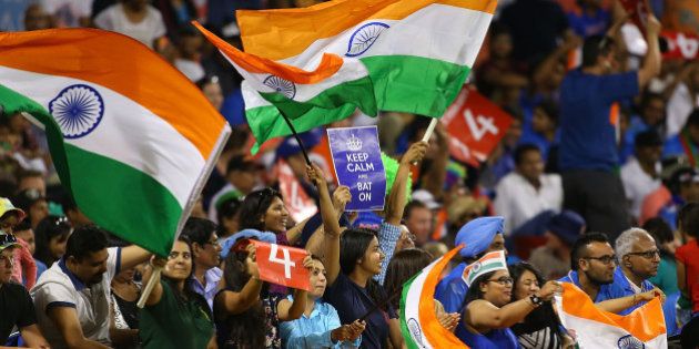 PERTH, AUSTRALIA - MARCH 06: Indians fans show their support during the 2015 ICC Cricket World Cup match between India and the West Indies at WACA on March 6, 2015 in Perth, Australia. (Photo by Paul Kane/Getty Images)