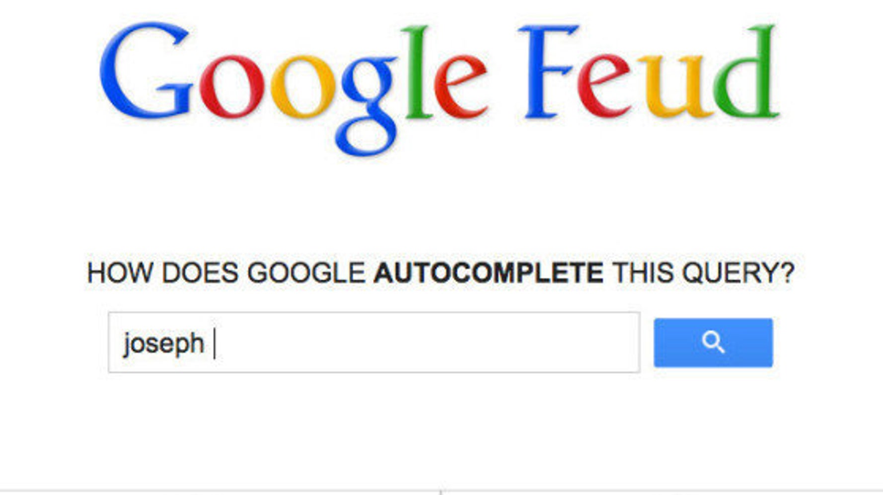 Google Feud Autocomplete Game