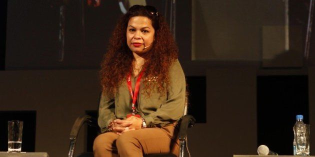 GOA, INDIA - NOVEMBER 8: (L - R) Rape victim Suzette Jordan talks on 'The Beast In Our Midst - Rape Survivors Speak Their Stories' during the opening day of THiNK 2013 at Bambolim on November 8, 2013 in Goa, India. (Photo by Santosh Harhare/Hindustan Times via Getty Images)