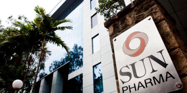 Sun Pharmaceutical Industries Ltd. signage is displayed outside the company's corporate office in the Andheri suburb of Mumbai, India, on Monday, April 7, 2014. Sun Pharmaceutical, India's largest drugmaker by market value, agreed to buy Ranbaxy Laboratories Ltd. for $3.2 billion in stock, the biggest purchase by an Indian company in two years. Photographer: Amit Madheshiya/Bloomberg via Getty Images