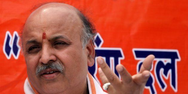 NEW DELHI, INDIA - MARCH 22: Vishwa Hindu Parishad (VHP) leader Praveen Togadia in New Delhi on March 22, 2010. (Photo by Parveen Negi/India Today Group/Getty Images)