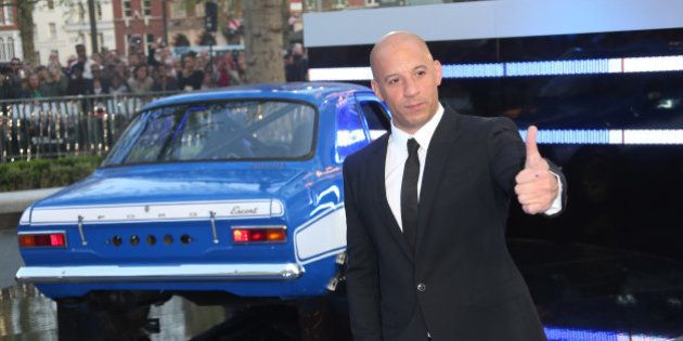 Actor Vin Diesel arrives for the World Premiere of Fast & Furious 6, at a central London cinema in Leicester Square, Tuesday, May 7, 2013. (Photo by Joel Ryan/Invision/AP)