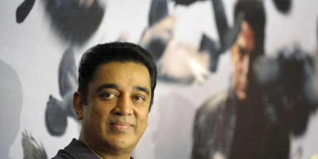 Indian film actor, producer and director Kamal Haasan gestures at a press conference in Hyderabad on February 8, 2013. Kamal Haasan's film 'Vishwaroopam' was released at movie theatres in the southern state of Tamil Nadu on February 7 after protests from Muslim organisations and Kamal said that the sequel is likely to go on the floors soon and will be shot in India. AFP PHOTO / Noah SEELAM (Photo credit should read NOAH SEELAM/AFP/Getty Images)