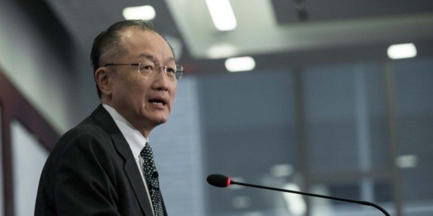 World Bank President Jim Yong Kim arrives to deliver a speech at the Center for Strategic and International Studies (CSIS) in Washington, DC, on April 7, 2015. Kim shared his vision on what needs to be done to end poverty. AFP PHOTO/NICHOLAS KAMM (Photo credit should read NICHOLAS KAMM/AFP/Getty Images)