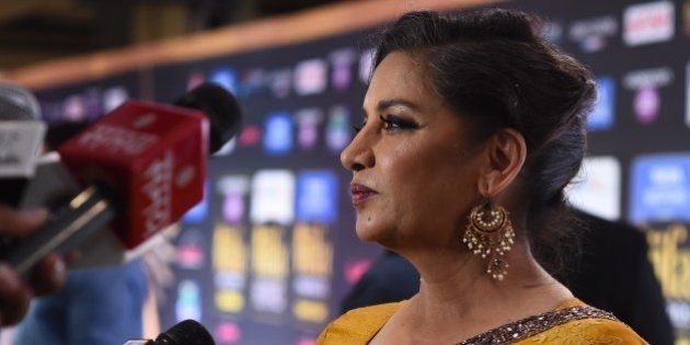 Indian actress Shabana Azmi poses on the green carpet at the Tampa Convention Center ahead of IIFA Rocks on the second day of the 15th International Indian Film Academy (IIFA) Awards in Tampa, Florida, April 24, 2014. AFP PHOTO JEWEL SAMAD (Photo credit should read JEWEL SAMAD/AFP/Getty Images)