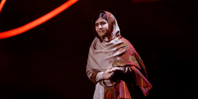 Joint-Nobel Peace Prize winner Malala Yousafzai from Pakistan arrives to speak on stage during the Nobel Peace Prize Concert in Oslo, Norway, Thursday, Dec. 11, 2014. Malala Yousafzai from Pakistan and Kailash Satyarthi of India received the Nobel Peace Prize on Wednesday for risking their lives to help protect children from slavery, extremism and forced labor at great risk to their own lives. (AP Photo/Matt Dunham)