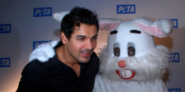 Indian Bollywood actor John Abraham attends the 'Asiaï¿½s Sexiest Vegetarian Awards' at the 10th Anniversary Gala of the India branch of People for the Ethical Treatment of Animals (PETA) in Mumbai on December 18, 2009. PHOTO/STR. (Photo credit should read STR/AFP/Getty Images)