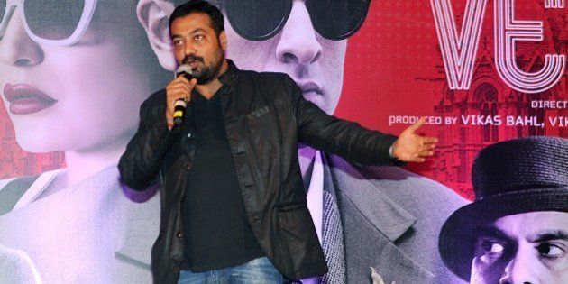 Indian Bollywood writer, director and producer Anurag Kashyap speaks during a promotional event for his forthcoming Hindi film 'Bombay Velvet' in Mumbai on late April 27, 2015. AFP PHOTO / STR (Photo credit should read STRDEL/AFP/Getty Images)
