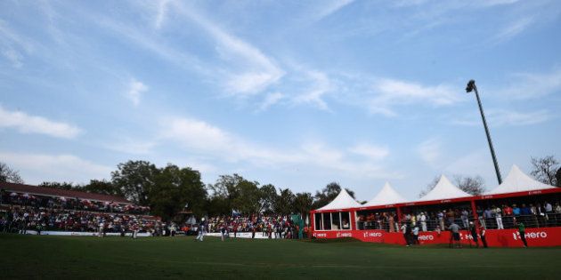 NEW DELHI, INDIA - FEBRUARY 22: A general view of the 18th hole during the final round of the Hero India Open Golf at Delhi Golf Club on February 22, 2015 in New Delhi, India. (Photo by Stuart Franklin/Getty Images)