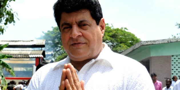 Indian actor Gajendra Chauhan attends the cremation ceremony of late veteran Bollywood actor A.K. Hangal in Mumbai on August 26, 2012. Bollywood veteran and favourite character actor A.K. Hangal, dubbed the 'grand old man' of Hindi cinema for his elderly roles, died on August 26 aged 95. AFP PHOTO/STR (Photo credit should read STRDEL/AFP/GettyImages)