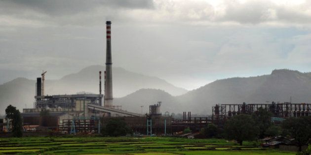 A general view of the Vedanta aluminum refinery at Lanjigarh, some 420 kilometers south-west of Bhubaneswar on August 25, 2010, in the foothills of Niyamgiri hills in Orissa's Kalahandi district where British mining giant Vedanta Aluminum Limited (VAL) has set up a refinery. India struck down a controversial mining project that threatened a tribal group whose fate had been compared with the plight of the endangered Na'vi aliens in the blockbuster 'Avatar'. Environment Minister Jairam Ramesh rejected the proposal by British-based multinational resource giant Vedanta, owned by Indian businessman Anil Agarwal, to build an open-cast bauxite mine in the Niyamgiri Hills in the eastern state of Orissa. The 8,000-strong Dongria Kondh tribespeople believe the remote hills are the home of their god, Niyam Raja, and rely on the land for their crops and livelihood. AFP PHOTO/STR (Photo credit should read STRDEL/AFP/Getty Images)
