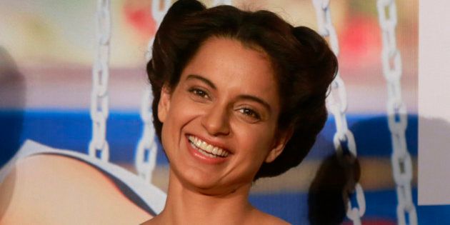 Indian Bollywood actress Kangana Ranaut smiles as she listens to a question from a journalist during the trailer launch of her forthcoming movie âKatti Battiâ in Mumbai, India, Sunday, June 14, 2015. The romantic comedy movie is scheduled to be released on Sept. 18, 2015. (AP Photo/Rafiq Maqbool)