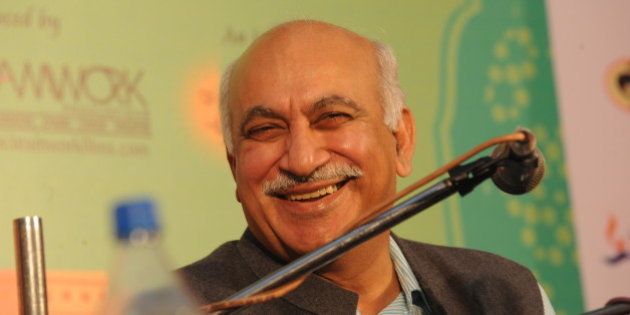 Indian journalist MJ Akbar participates in a debate entitled 'Kashmir Kashmir' during the third day of DSC Jaipur Literature Festival on January 23, 2011. South Asia's largest book festival kicked off on January 21, 2011 in India's western desert state of Rajasthan, drawing many renowned international writers, critics and thousands of literary fans. AFP PHOTO / Sam PANTHAKY (Photo credit should read SAM PANTHAKY/AFP/Getty Images)