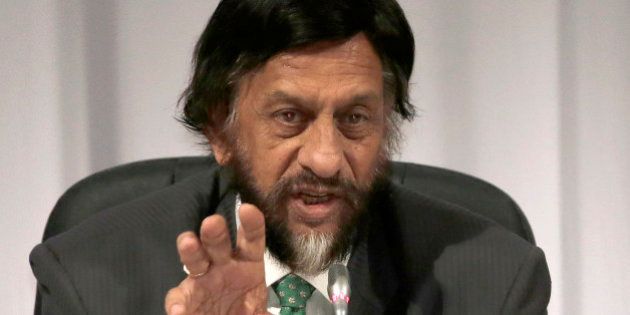 FILE - In this March 31, 2014 file photo, Chairman of the Intergovernmental Panel on Climate Change (IPCC) Rajendra K. Pachauri speaks during a press conference in Yokohama, near Tokyo. The Indian leader of the U.N.'s expert panel on climate change has pulled out of a key meeting in Nairobi while pledging to cooperate with New Delhi police investigating allegations of sexual harassment. The Intergovernmental Panel on Climate Change said its chairman, R.K. Pachauri, would skip next week's plenary session in the Kenyan capital