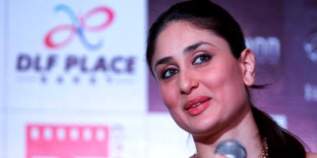 Bollywood actress Kareena Kapoor speaks during a press conference for the promotion of her upcoming film