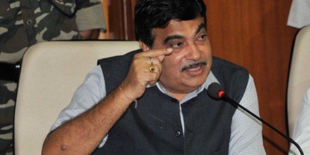 BHOPAL, INDIA - JUNE 20: Union Minister for Surface Transport, Highways and Shipping Nitin Gadkari addressing a press conference on June 20, 2015 in Bhopal, India. Gadkari assured that there will be no shortage of funds for the development of Madhya Pradesh, and Rs 15,000 crore would be allocated for development of roads in the state. During a function further he said, 'Waterways will be developed by conserving rivers in the country. In foreign countries, 90 per cent of industry is based along waterways while in India it is just 2.3 per cent.' (Photo by Praveen Bajpai/Hindustan Times via Getty Images)