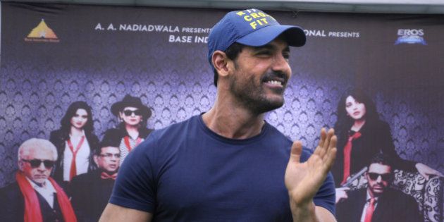 GURGAON, INDIA - SEPTEMBER 1: Bollywood actor John Abraham during the promotional event of his upcoming movie Welcome Back in SGT University on September 1, 2015 in Gurgaon, India. The movie is scheduled to release on September 4, 2015 in cinemas across the country. (Photo by Parveen Kumar/Hindustan Times via Getty Images)