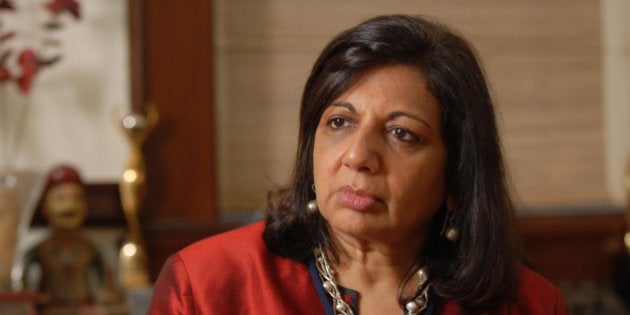 BANGALORE, INDIA AUGUST 27: Kiran Mazumdar Shaw, Chairman and Managing Director of Biocon Limited poses for a profile shoot during an interview on August 27, 2010 in Bangalore, India. (Photo by Hemant Mishra/Mint via Getty Images)