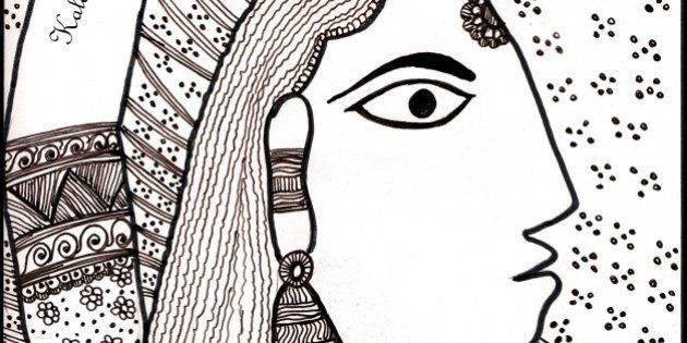 Depicted and tried a Madhubani art In indian Ink medium on A4 size Paper.Taken an example art from website sourceSHORT DESCRIPTION OF THIS ART FORM:Madhubani painting or Mithila painting is a style of Indian painting, practiced in the Mithila region of Bihar state, India and the adjoining parts of Terai in Nepal. In the present time the main artists include Smt Bharti Dayal ' Ganga devi ' Smt Bua Devi ,late Smt Jagdamba Devi,late Smt Sita Devi,and Smt Mahasundari Devi and others. Madhubani painting got official recognition in 1970 when the President of India gave an award to Mrs Jagdamba Devi of Village Jitbarpur near Madhubani. Beside her, other painters, Mrs Sita Devi ' Mrs Mahasundari Devi Mrs 'godavari dutt, Mrs Bharti dayal and bua devi were also given NATIONAL AWARDS in this Art field.by PRESIDENT OF INDIA Smt Bharti dayal was awarded again .by All India Art and Craft soceity for melleniumm award and, Smt Mahasundari Devi was again awarded, this time Padma Shri by the government of India in 2011. What is Unique in Bharti 's work is the fact that She centers her Art to HERITAGE style and yet manages to create an entirely Modern and Contemporary work from it .A surge of fantasy in her work makes them appear fresh and Graceful .Her work is Experimental and Authentic .We need a whole army of Bharti to bring back The Beauty and GLory of Mithila painting. A collection of some samples of Mithila's domestic arts may be seen in the Chandradhari Museum, Darbhanga. W.G. Archer has also a collection of Mithila paintings and so has Upendra Maharathi, the artist, under whose supervision a collection of Bihar's folk art and craft has been built up at the Bihar Government Institute of Industrial Design, Digha, Patna. Asha Verma, born in Darbhanga, is dedicated to promote Madhubani art through her research work and her Madhubani paiting workshop popularily known as Ashas' creations at Sri Krishna Nagar, Patna. Origins The origins of Madhubani painting or Mithala Painting are shrouded in antiquity and mythology. Madhubani painting has been done traditionally by the women of villages around the present town of Madhubani (the literal meaning of which is forests of honey) and other areas of Mithila. The painting was traditionally done on freshly plastered mud wall of huts, but now it is also done on cloth, hand-made paper and canvas. As Madhubani painting has remained confined to a compact geographical area and the skills have been passed on through centuries, the content and the style have largely remained the same. Madhubani paintings also use two dimensional imagery, and the colors used are derived from plants. Ochre and lampblack are also used for reddish brown and black respectively. Madhubani paintings mostly depict nature and Hindu religious motifs, and the themes generally revolve around Hindu deities like Krishna, Ram, Shiva, Durga, Lakshmi, and Saraswati. Natural objects like the sun, the moon, and religious plants like tulsi are also widely painted, along with scenes from the royal court and social events like weddings. Generally no space is left empty; the gaps are filled by paintings of flowers, animals, birds, and even geometric designs. Objects depicted in the walls of kohabar ghar (where newly wed couple see each other in the first night) are symbols of sexual pleasure and procreation. Traditionally, painting was one of the skills that was passed down from generation to generation in the families of the Mithila Region, mainly by women.The painting was usually done on walls during festivals, religious events, and other milestones of the life-cycle such as birth, Upanayanam (sacred thread ceremony), and marriage. It is one of the best Art and unique craft work. The paintings are simplistic manifestation of the philosophical heights achieved by India in yesteryear