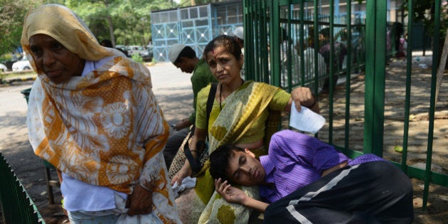 NEW DELHI,INDIA JUNE 22: Over 2,000 Resident Doctors went on an indefinite strike on Monday causing severe inconvenience to patients at Safdarjung Hospital in the national capital, Doctors demanding better security at workplace, adequate life-saving and generic drugs, drinking water, time-bound duty hours and salary on time.(Photo by Qamar Sibtain/India Today Group/Getty Images)