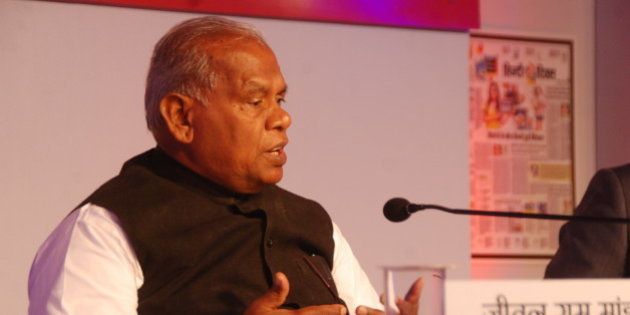 PATNA, INDIA JUNE 23: Former Bihar Chief Minister and Chief of newly launched party Hindustani Awam Morcha Jitan Ram Manjhi during the Hindustan Bihar Samagam organized by the HT Group on June 23, 2015 in Patna, India. (Photo by Arun Abhi Abhi/Hindustan Times via Getty Images)