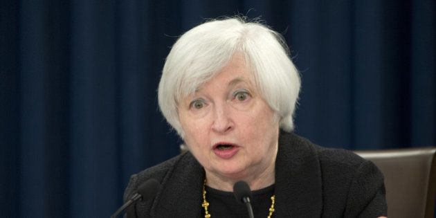 Federal Reserve Chair Janet Yellen answers a question during a news conference in Washington, Thursday, Sept. 17, 2015. The Federal Reserve is keeping U.S. interest rates at record lows in the face of threats from a weak global economy, persistently low inflation, and unstable financial markets. (AP Photo/Jacquelyn Martin)