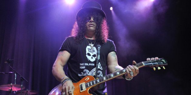 SAN FRANCISCO, CA - JULY 29: Slash of Guns N' Roses performs at the Kings of Chaos concert for Ric O'Berry's Dolphin Project Benefit, a non profit campaign to end dolphin slaughter around the world, featuring rock legendsat The Fillmore on July 29, 2015 in San Francisco, California. (Photo by Steve Jennings/Getty Images)