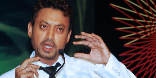 Indian cinema actor Irrfan Khan speaks at a launch party for the Bollywood film 'Acid Factory' in Mumbai late July 20, 2009. The film which includes scenes shot in South Africa stars Fardeen Khan, Aftab Shivdasani, Dino Morea, Irrfan Khan, Danny Denzongpa, Manoj Bajpai, Dia Mirza and is directed by Suparn Verma. AFP PHOTO/STR (Photo credit should read STRDEL/AFP/Getty Images)