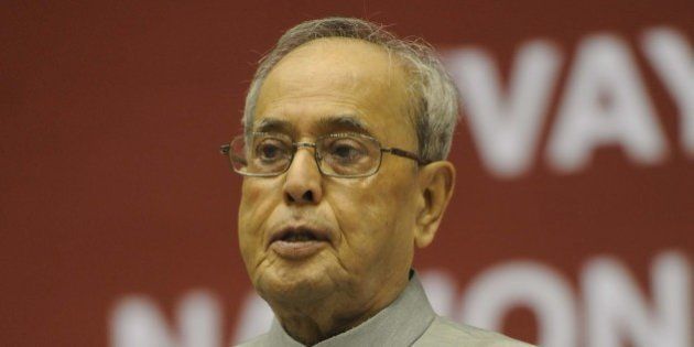 NEW DELHI,INDIA OCTOBER 01: The President, Pranab Mukherjee conferred the Vayoshreshtha Samman 2015 on Senior Citizens, on the occasion of the International Day of Older Persons, in New Delhi.(Photo by Yasbant Negi/India Today Group/Getty Images)