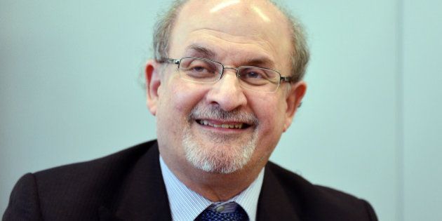 FRANKFURT AM MAIN, GERMANY - OCTOBER 13: Author Salman Rushdie attends the press conference of the 2015 Frankfurt Book Fair (Frankfurter Buchmesse) on October 13, 2015 in Frankfurt am Main, Germany. The fair, which is among the world's largest book fairs, will be open to the public from October 13-18. (Photo by Thomas Lohnes/Getty Images)