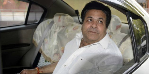 NEW DELHI, INDIA - MAY 29: Rajeev Shukla going to attend Congress spokespersons meeting on Wednesday. (Photo by Shekhar Yadav/India Today Group/Getty Images)
