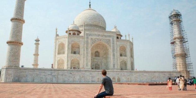 Will Smith gets bit by the travel bug; strikes funny tourist poses in front  of the Taj Mahal